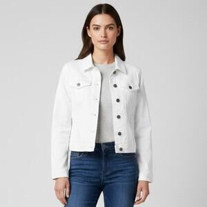 NWOT VIGOSS Womens Jean Jacket Size XS White Denim Cropped XS Button Down